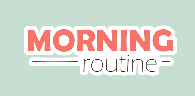 Text graphic that reads “Morning Routine” with a calm, bright background, representing a healthy start to the day and promoting spinal wellness.
